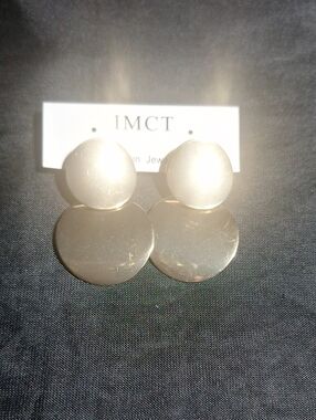 IMCT Gold Double Disc Statement Earrings